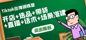 Tiktok开店运营赚钱课:开店+选品+带货+直播+话术+场景搭建!-欢迎访问本站
